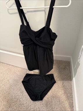 Amazon Black Twist-Front Swim Tankini
